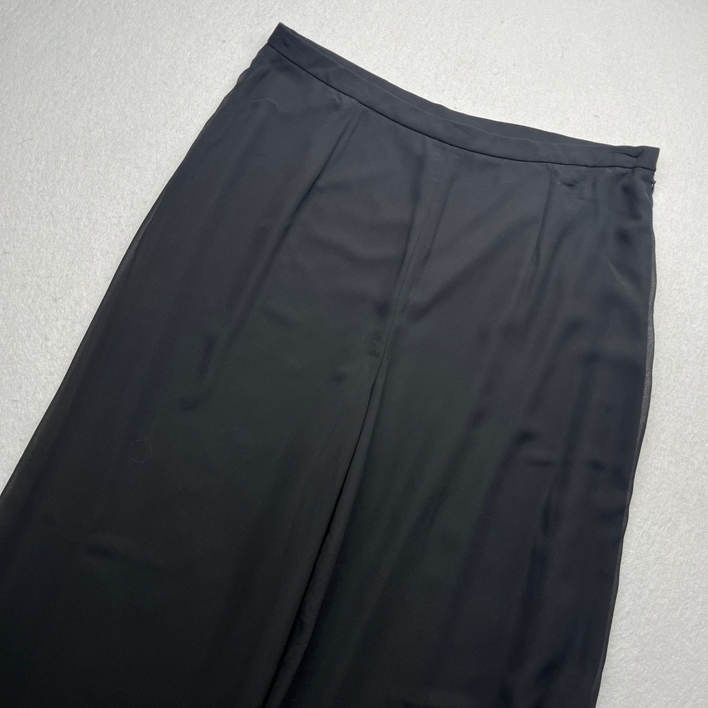 R&M Richards Wide Leg Palazzo Pants Black Size 16 Vintage 90s Formal Chiffon